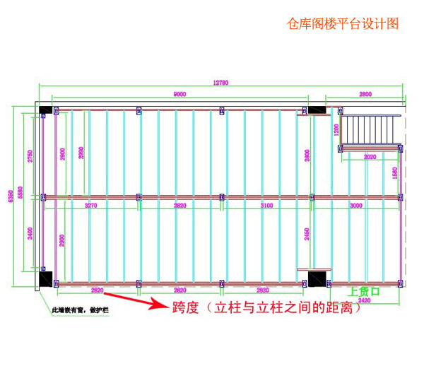 西藏閣樓貨架平面設(shè)計圖