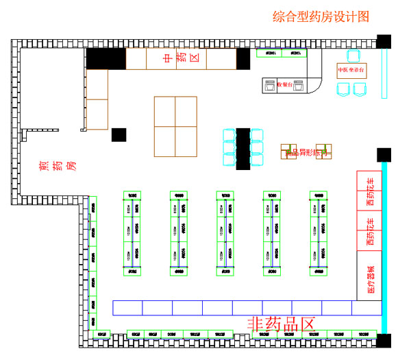 綜合性藥店平面設計圖